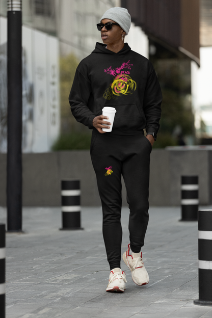 No Peace Spray Paint Hoodie And Jogger Co-ord Set For Men