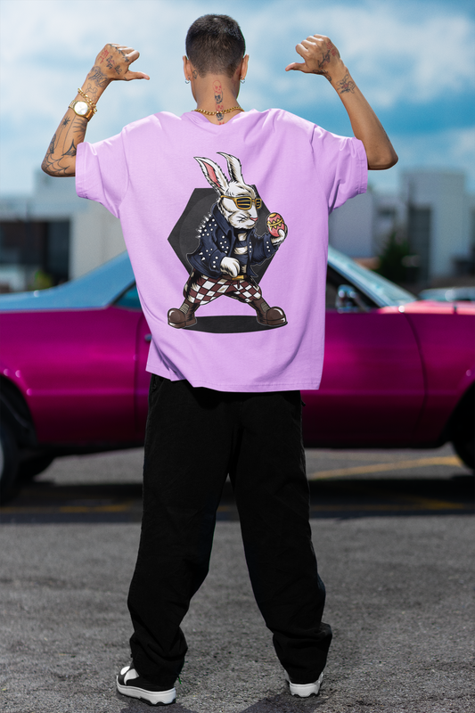 Rabbit Lavander Oversized T-Shirt For Men