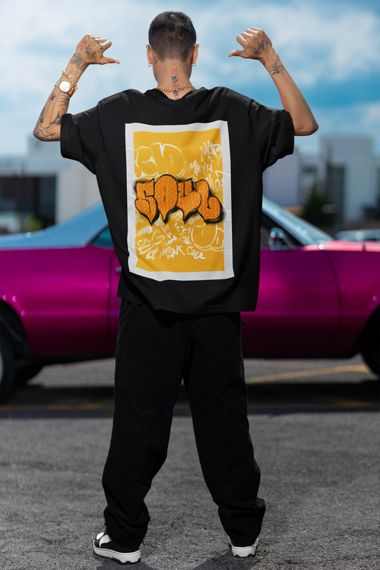 Soul Black Oversized T-Shirt For Men
