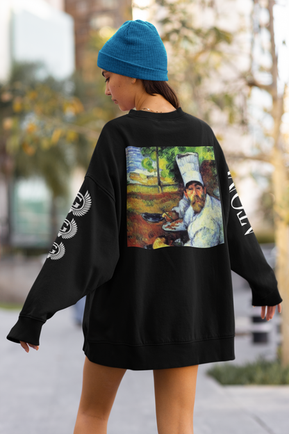 Chef Front And Back Crew Neck Unisex Black Sweatshirt | Masterchef Gurkirat Collection