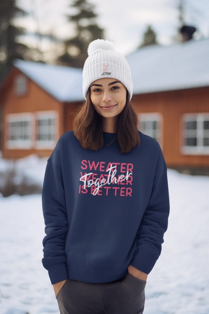Sweater Weather Together Navy Blue Sweatshirt For Women