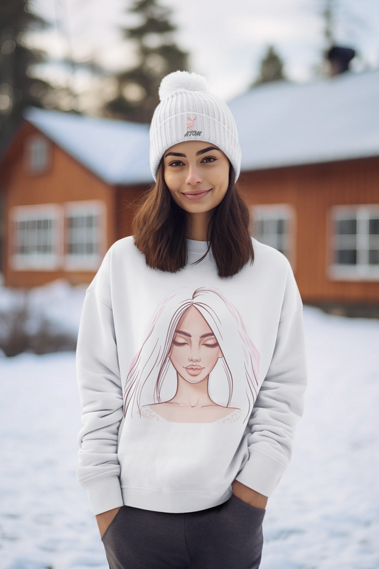 Snowhite White Sweatshirt For Women