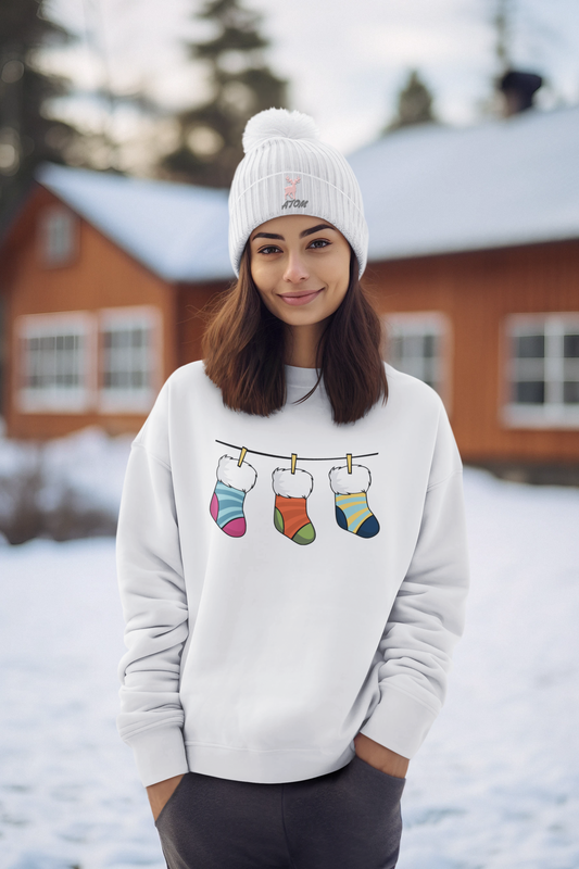 Socks White Sweatshirt For Women