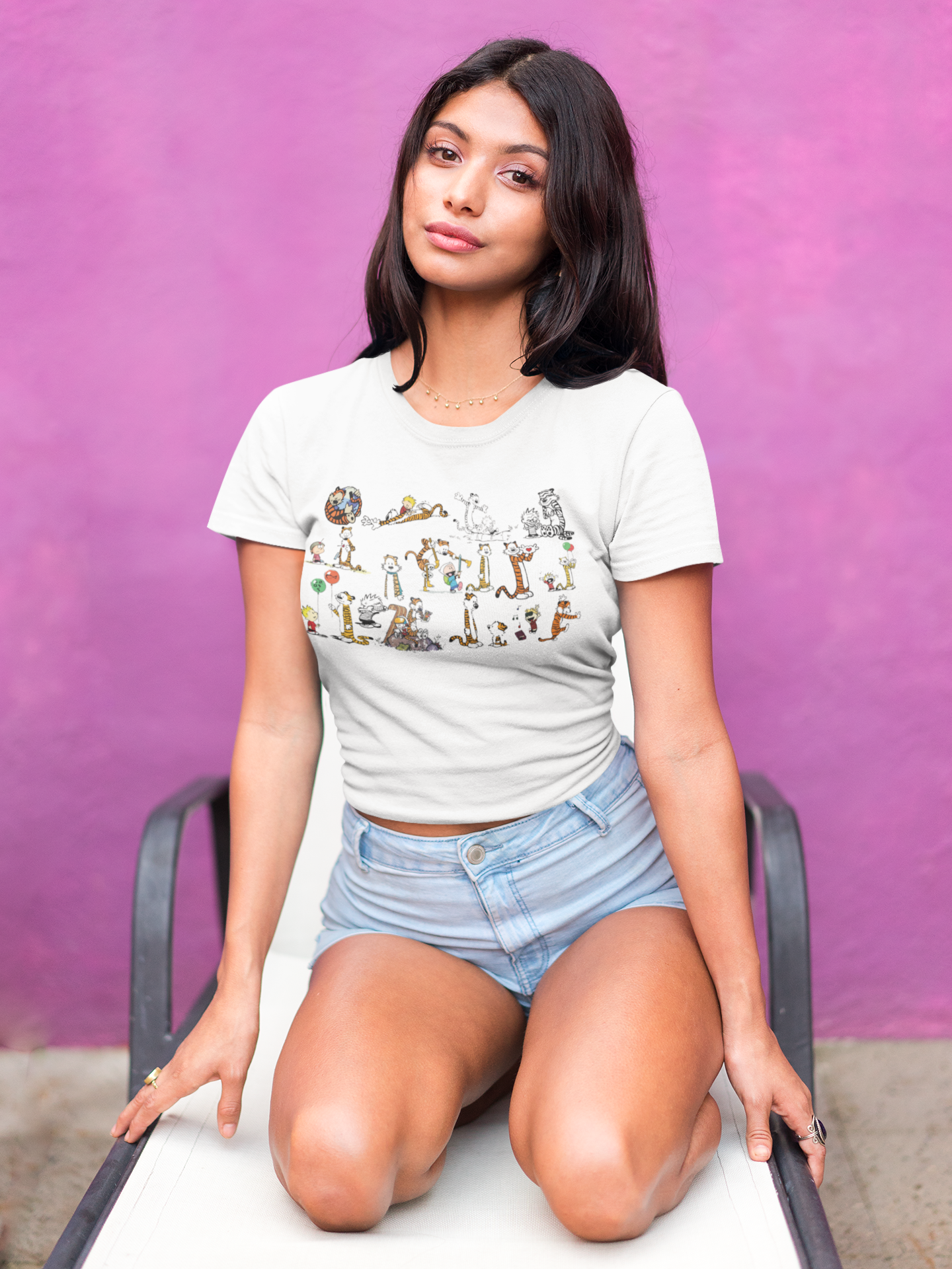 Calvin And Hobbes Crop Top For Women