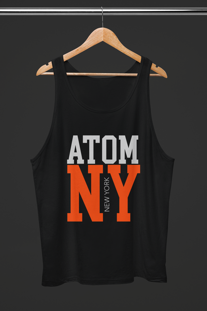 ATOM NY Orange Font Black Tank Top For Women