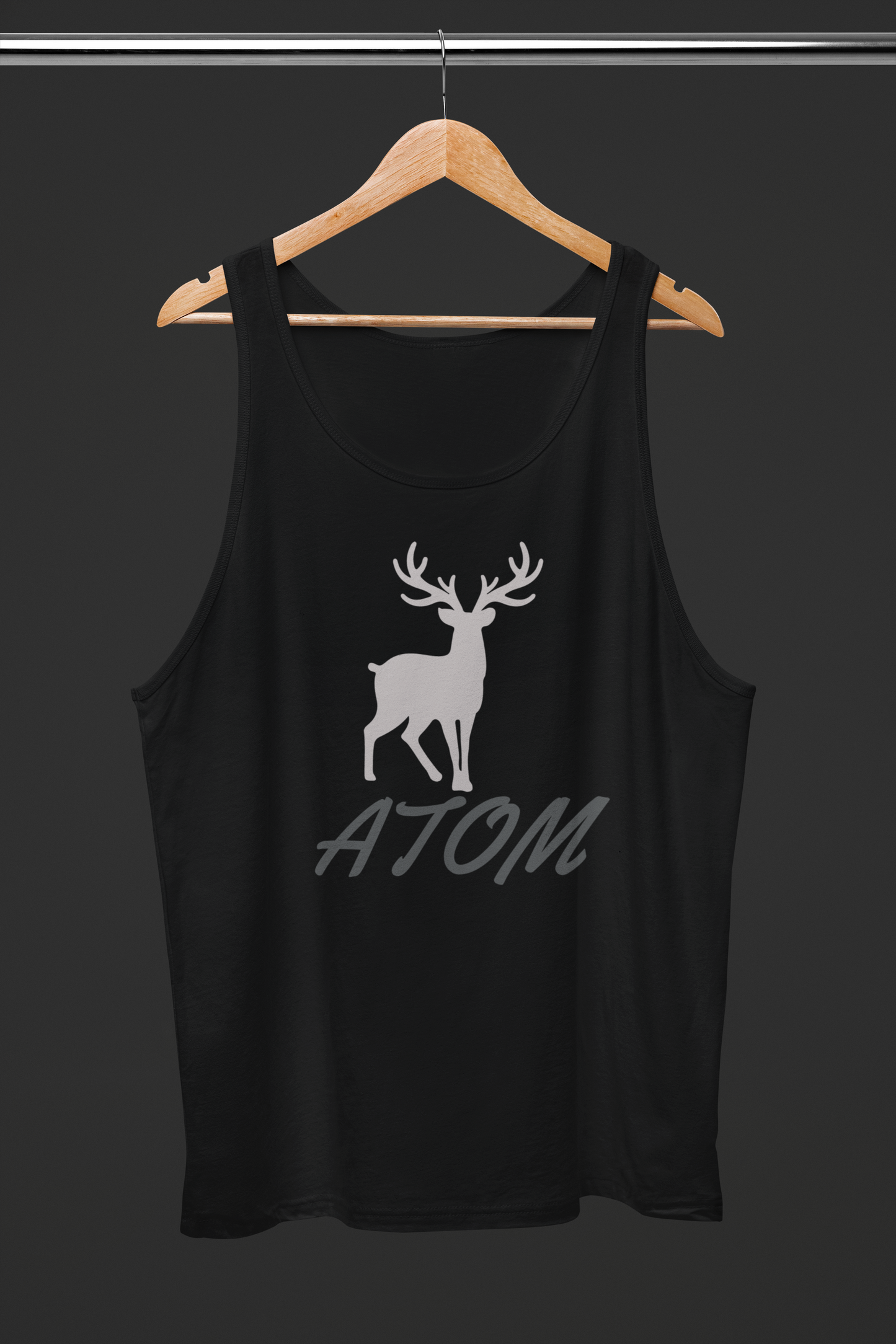 ATOM Grey Mascot Signature Black Tank Top For Women