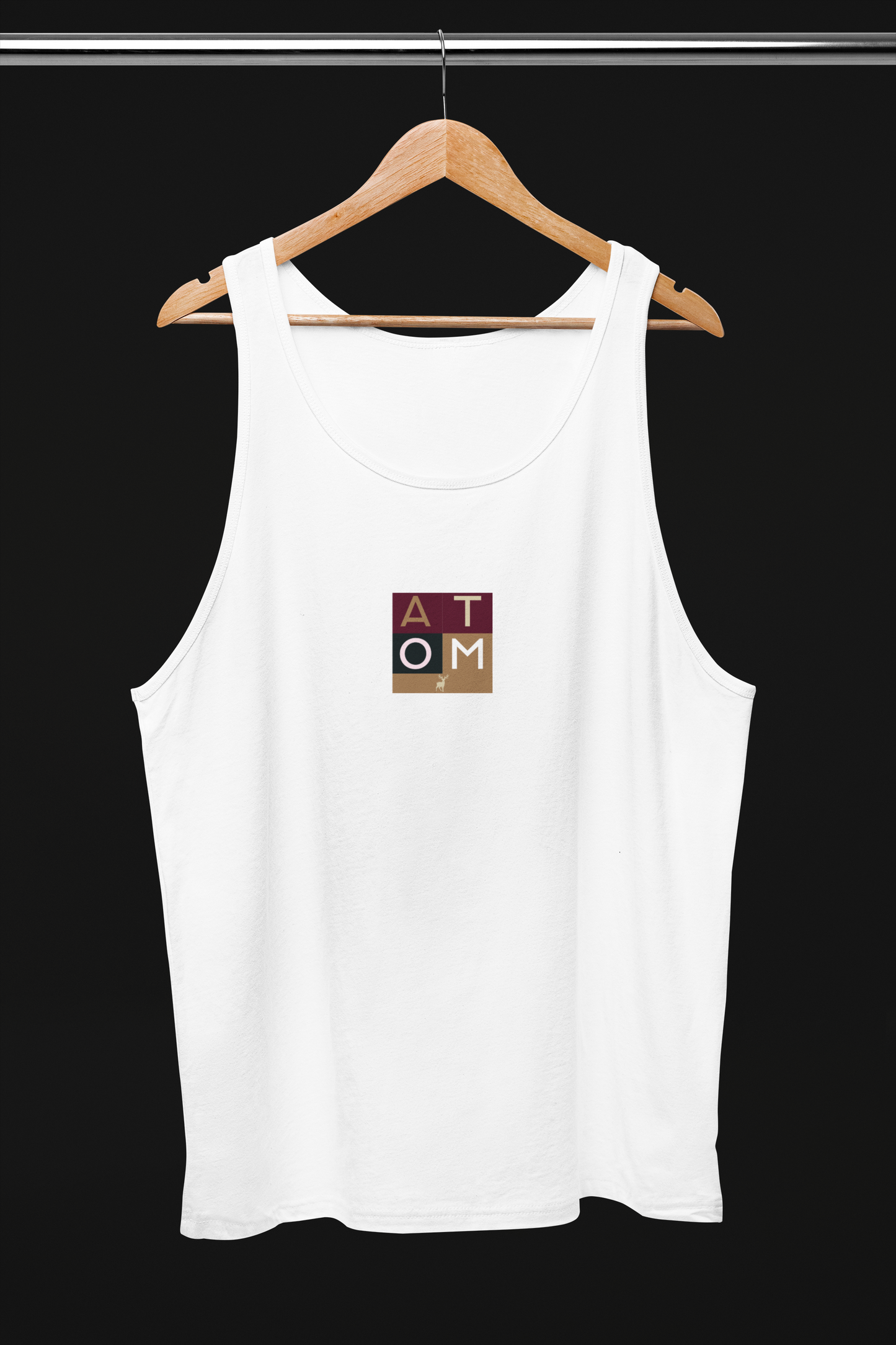 ATOM Block Signature White Tank Top For Women