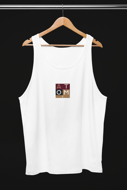 ATOM Block Signature White Tank Top For Women