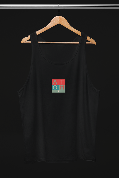 ATOM Block Signature Black Tank Top For Women