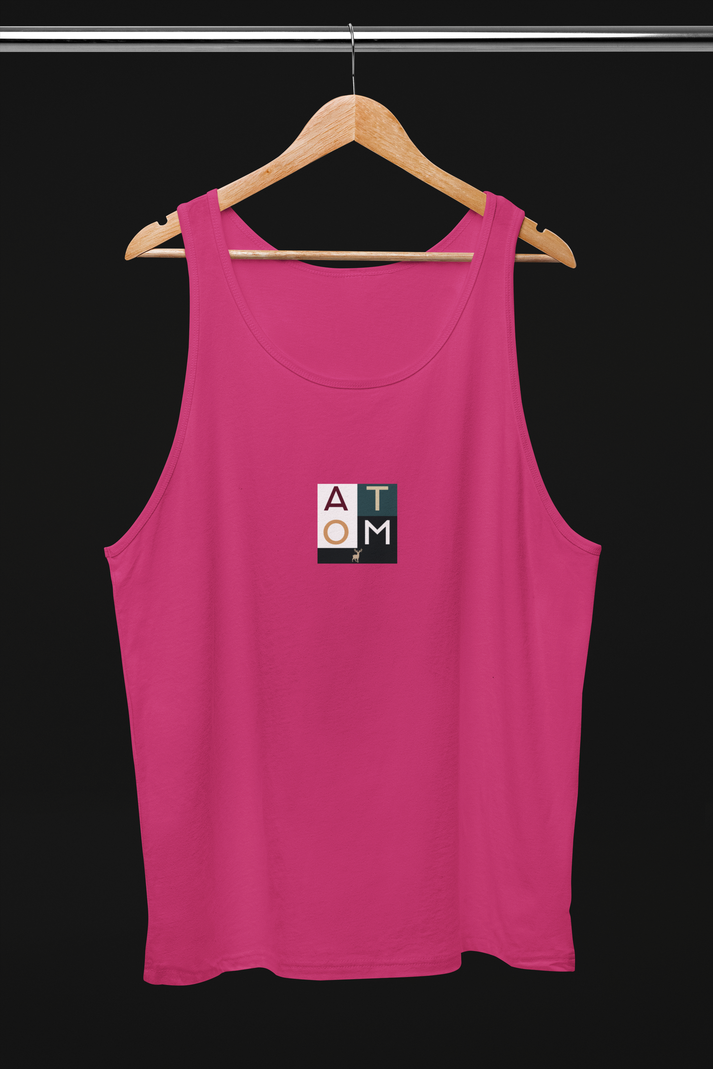 ATOM Block Signature Pink Tank Top For Women