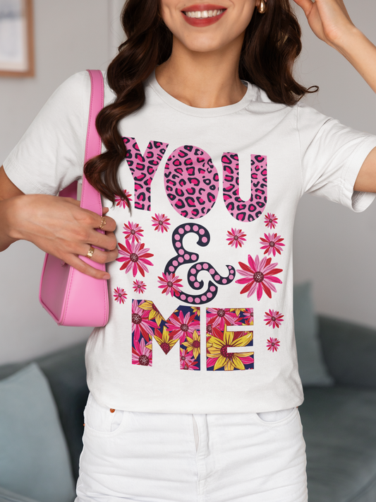 You And Me White T-Shirt For Women