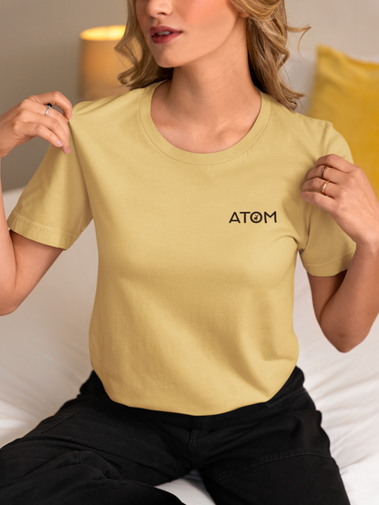 ATOM Logo Basic Beige T-Shirt For Women
