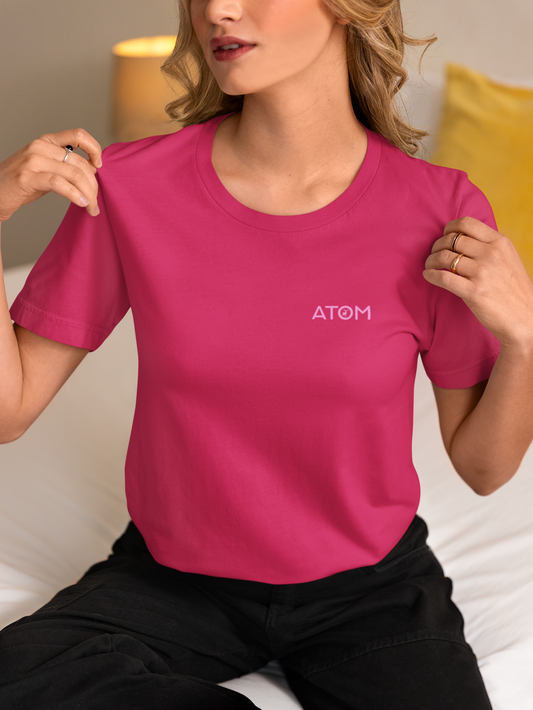 ATOM Logo Basic Pink T-Shirt For Women