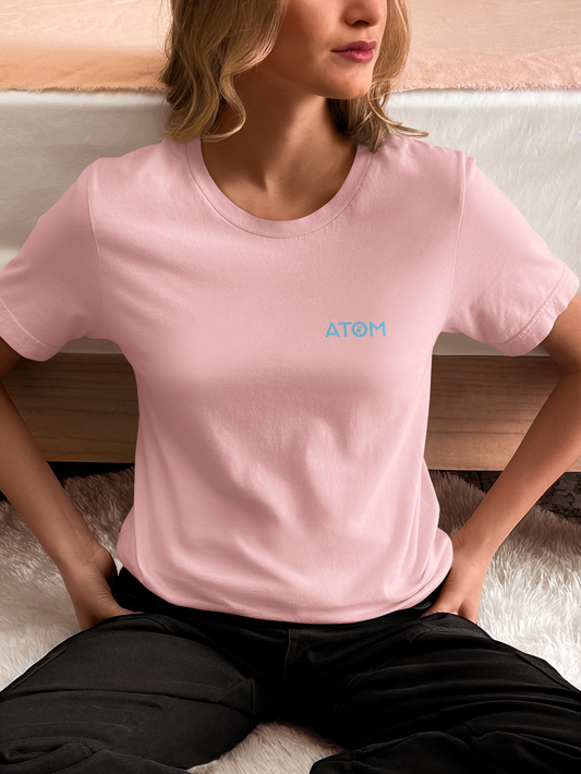 ATOM Logo Basic Light Pink T-Shirt For Women