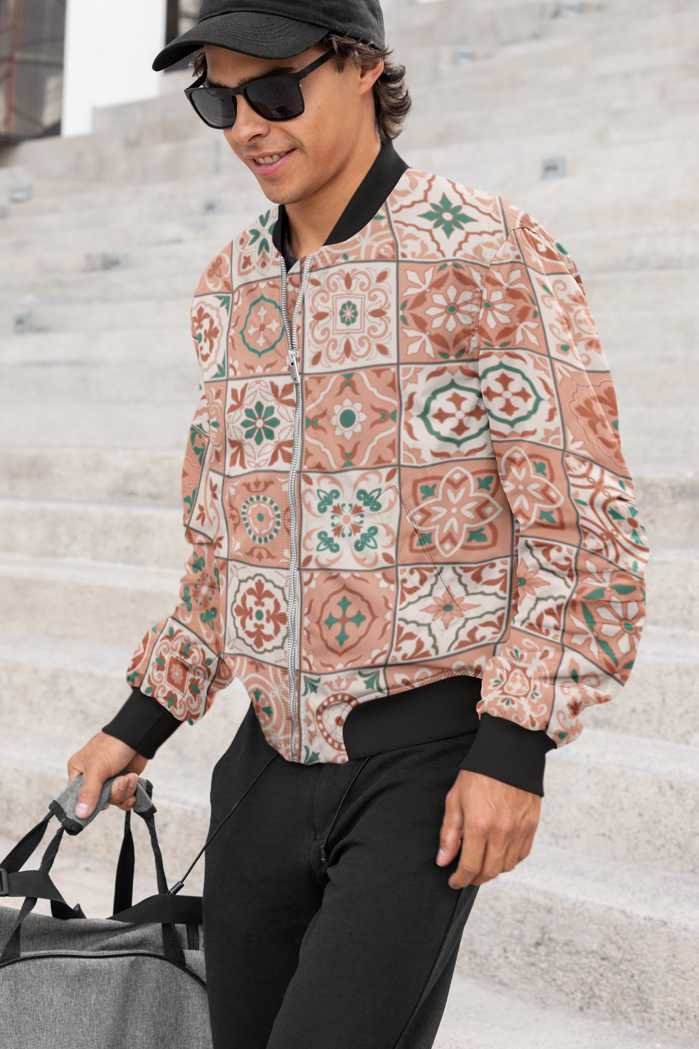 Mosaic Tiles Bomber Jacket For Men