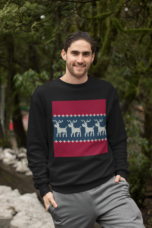 Woolen Effect Black Sweatshirt For Men