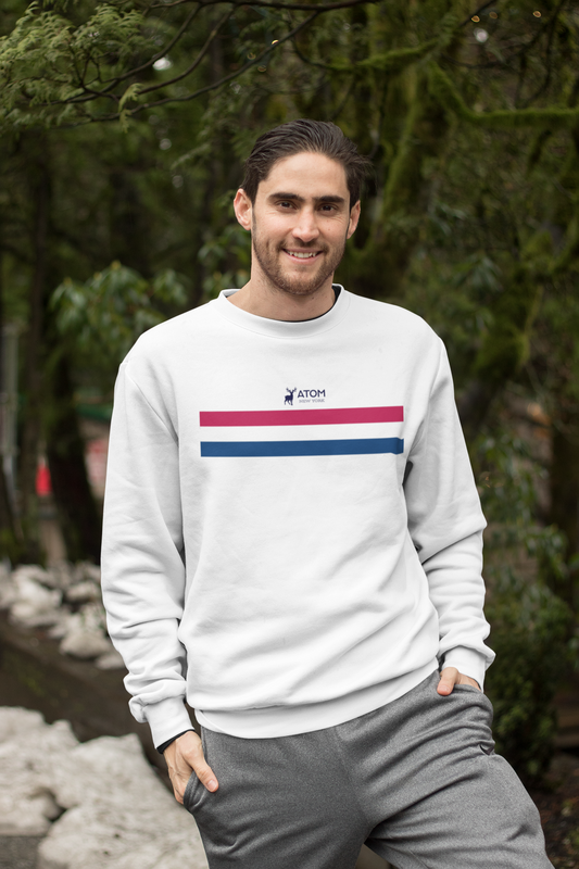 ATOM Signature Red and Blue Stripe Sweatshirt For Men