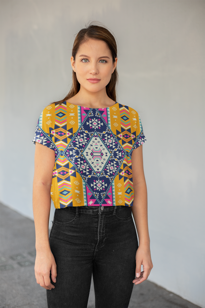 Indian Pattern Crop Top For Women