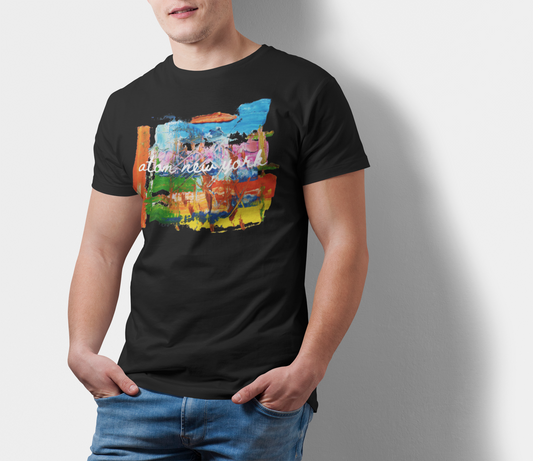 ATOM Signature Abstract Black T-Shirt For Men