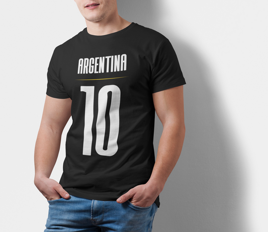 ATOM Signature Argentina 10 Black T-Shirt For Men