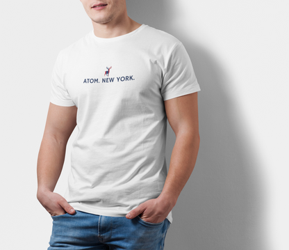 ATOM Signature Coloured Mascot White T-Shirt For Men