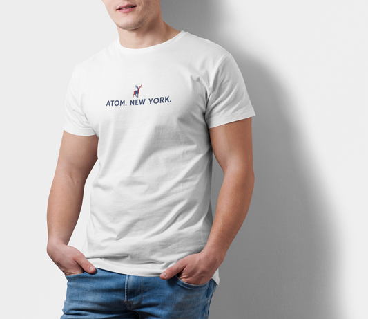 ATOM Signature Coloured Mascot White T-Shirt For Men