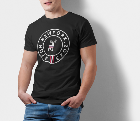 ATOM Signature New York 2023 Iconic Stripes Black T-Shirt For Men