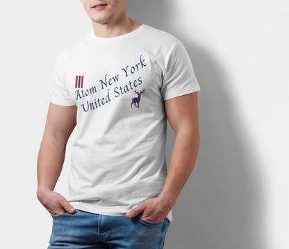 ATOM Signature New York United States White T-Shirt For Men