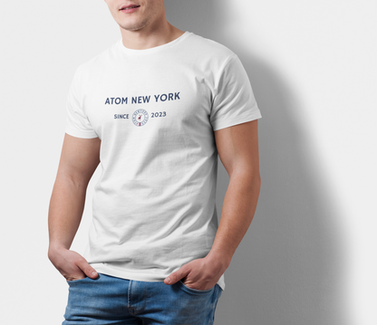 ATOM Signature New York Brand White T-Shirt For Men