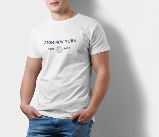ATOM Signature New York Brand White T-Shirt For Men