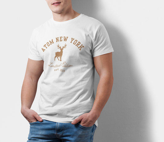 ATOM Signature New York Brand Limited Edition White T-Shirt For Men