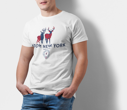 ATOM Signature Mascot Family White T-Shirt For Men