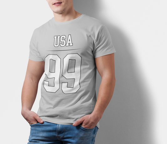 ATOM Signature USA 99 Light Grey T-Shirt For Men