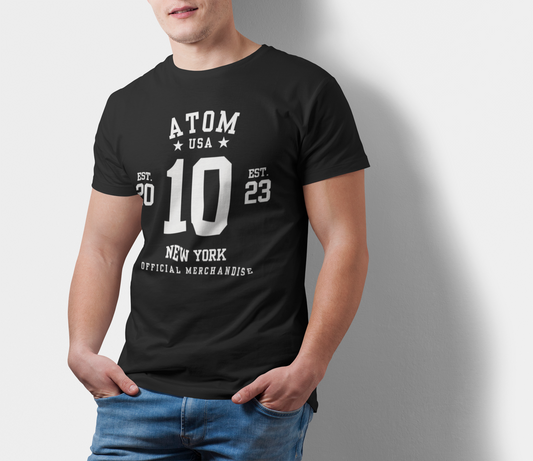ATOM Signature New York Official Merchandise Black T-Shirt For Men