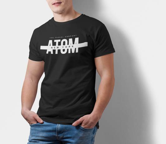 ATOM Signature The Casual Company Black T-Shirt For Men