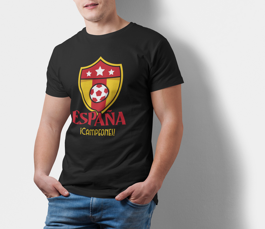 ATOM Signature Espana Soccer Theme Black T-Shirt For Men