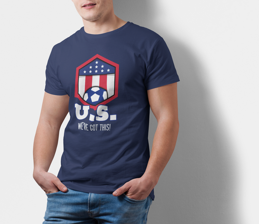ATOM Signature US Soccer Theme Navy Blue T-Shirt For Men