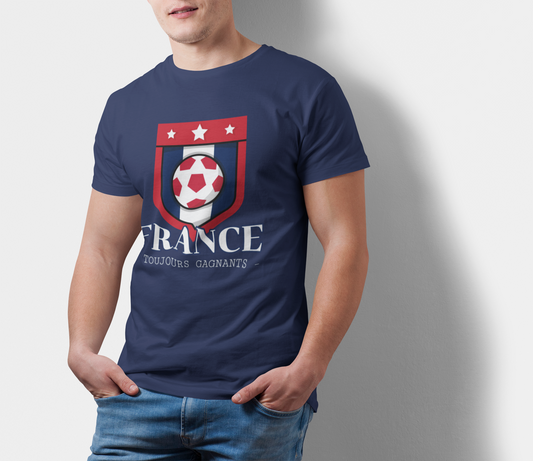 ATOM Signature France Soccer Theme Navy Blue T-Shirt For Men