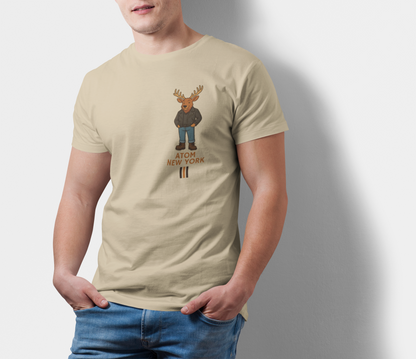 ATOM Signature Rudo Mascot Beige T-Shirt For Men