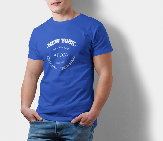 Atom New York Authentic Trademark Royal Blue T-Shirt For Men