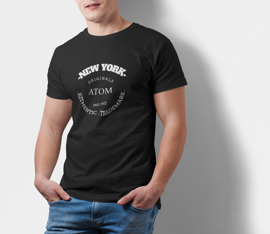 Atom New York Authentic Trademark Black T-Shirt For Men