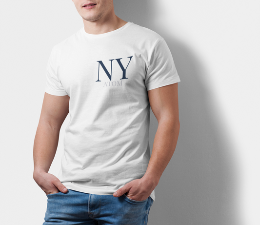 NY Atom Signature Pocket Badge White T-Shirt For Men