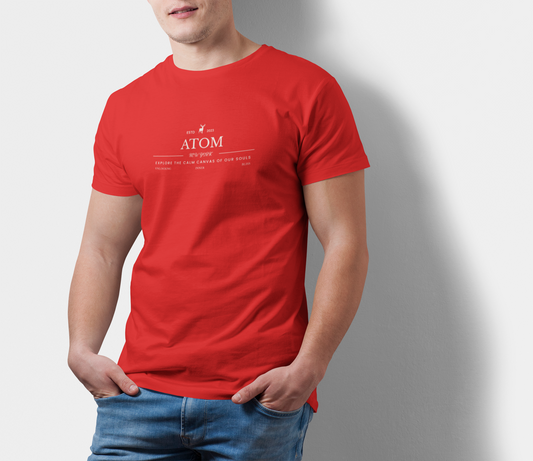 Atom New York Signature Calm Canvas Red T-Shirt For Men