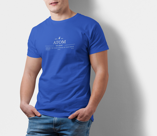 Atom New York Signature Calm Canvas Royal Blue T-Shirt For Men