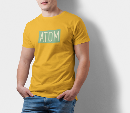 Atom Green Signature Mustard Yellow T-Shirt For Men