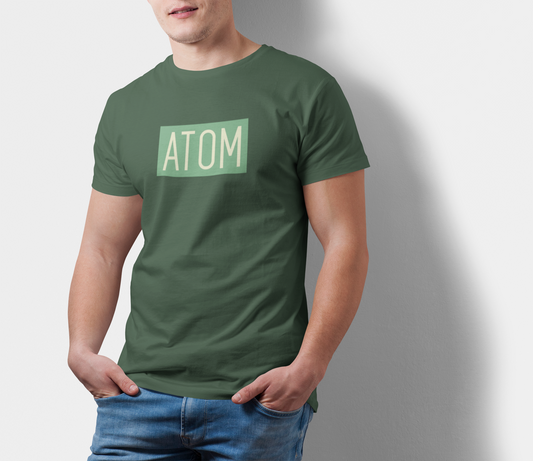 Atom Green Signature Olive Green T-Shirt For Men