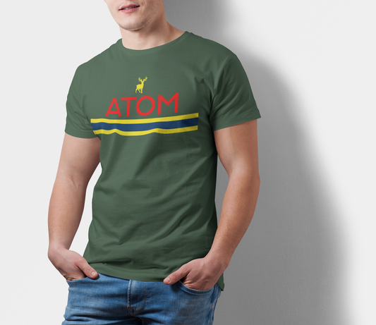 Atom Stripe Signature Olive Green T-Shirt For Men