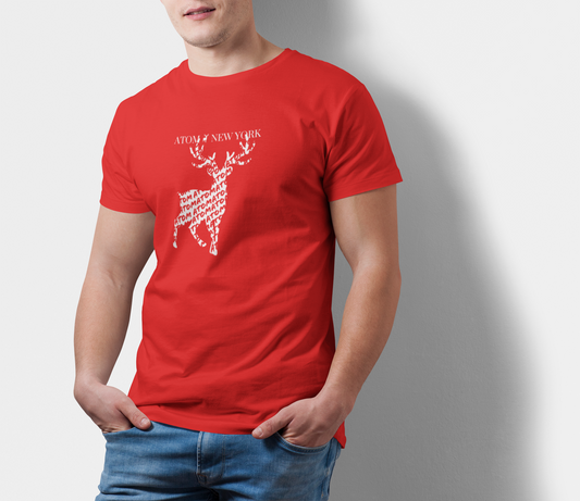 Atom New York Netted Signature Red T-Shirt For Men