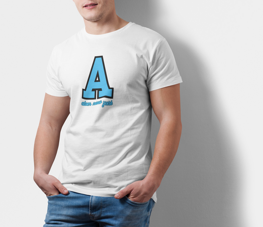 ATOM Signature Iconic Symbol A White T-Shirt For Men