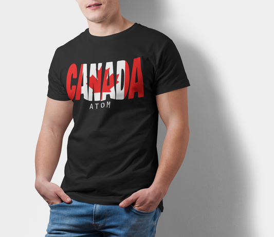 ATOM Signature Canada Flag Black T-Shirt For Men